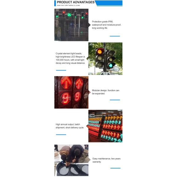 Free Sample High Brightness Mini Intelligent Countdown Timer LED Traffic Light Module 100mm