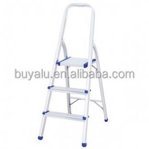 China Sustainable Aluminum Folding Ladder 3 Steps In Silver Anodized on sale