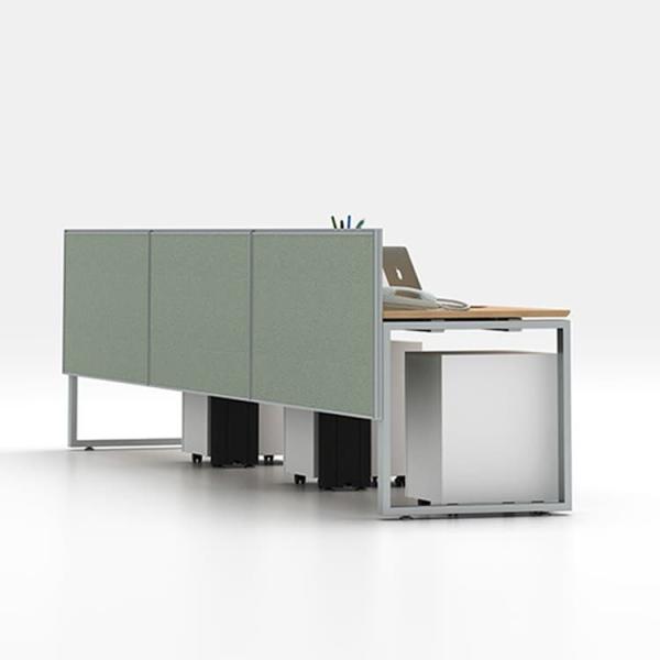 2 Person Modular Working Table Size 2400mm With Fabric Partition