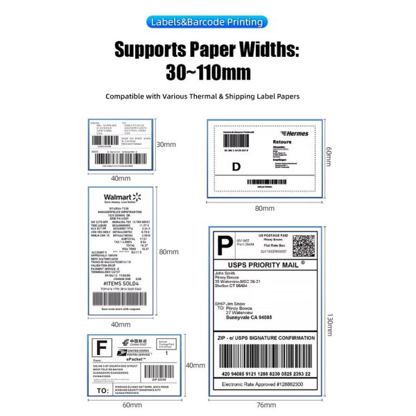 Ecommerce Shipping Label Maker Marklife 4x6 Thermal Barcode Printer with 160mm/s Printing Speed