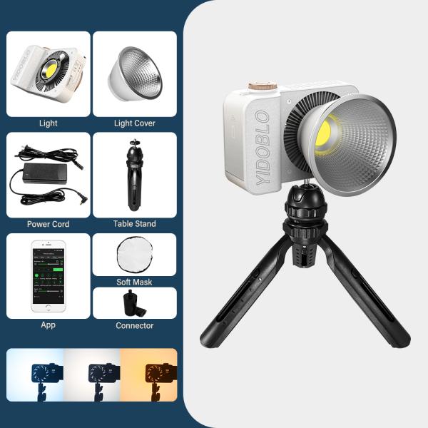 Dual-color handheld COB fill light soft light device 7500k with battery use camera accessories