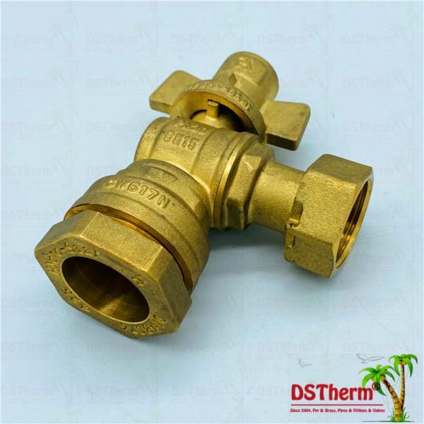 Water Control Single Union Ball Valve With Brass Handle With Female Threaded Connector