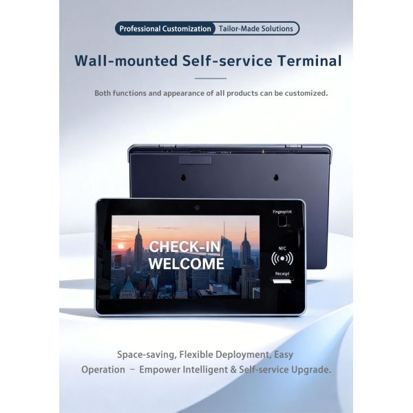 21.5'' Wall Mount Indoor NFC QR Code Scanning POS Payment Terminal HD LCD Touchscreen Facial Recognition 32GB Storage SDK Kiosk