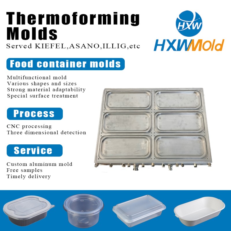 Rectangular Container Thermoforming Mold | Precision CNC Machining, Smooth Surface, Long Lasting Performance