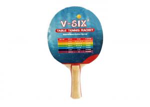 Quality Double Pimple Out Ping Pong Paddles Long Handle With Red Line For Family Recreation for sale