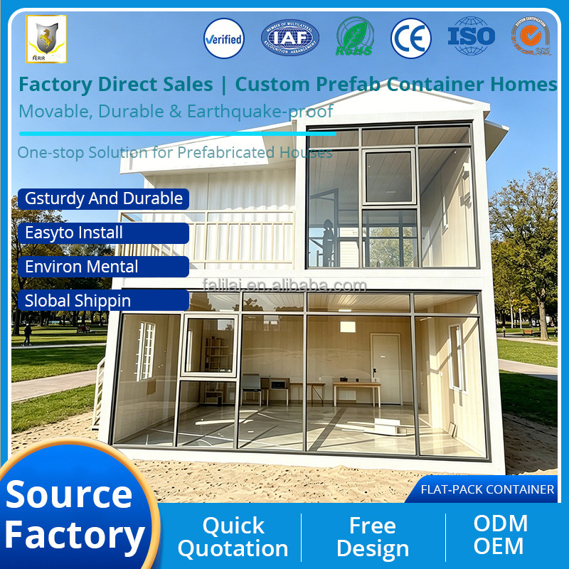 20&40ft Source Factory Quick Assembly Flat Pack Container Villa Stackable Building Multi-Color Optional Glamping Resort Cabin