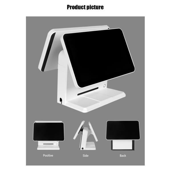 Supermarket 15in Dual Screen Touch Screen Kiosk 1024x768 With Printer