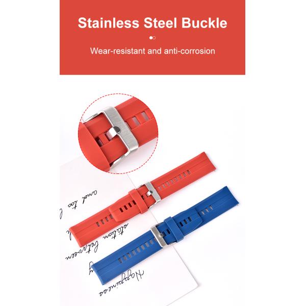 Silicone Rubber 22mm Quick Release Watch Strap For Smart Watch