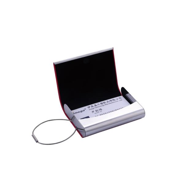 Slim Metal Name Card Holder With Snap Closure