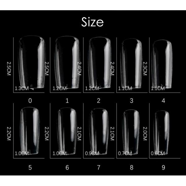 MSDS Certification Included Plastic Artificial Nails Customized Full Cover Nail Tips 100 Pcs French Short C Curve Xl