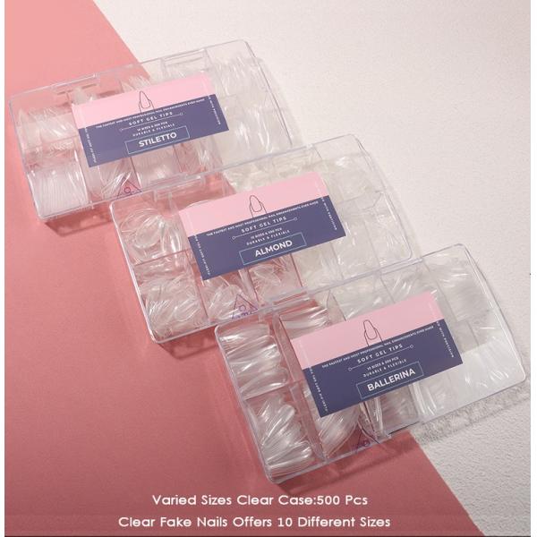 Customized Long Square Pre-Shaped Soft Gel Nail Extension Tips for Press On Nails 12 Size and Easy to Remove Material