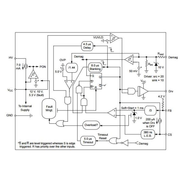 NCP1207ADR2G Integrated Circuit Chip PWM Current-Mode Controller for Free Running Quasi-Resonant Operation