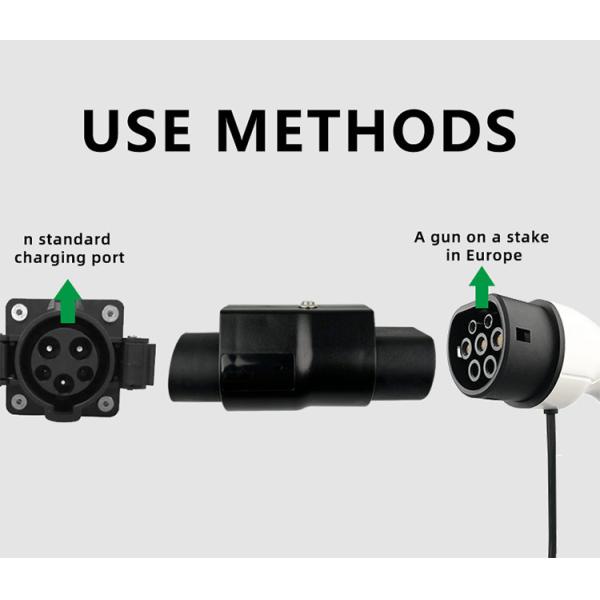 EV Charging Adapter Type2 to Type1 with High Flame Retardant PC Fuel Cable Connector Shell Material