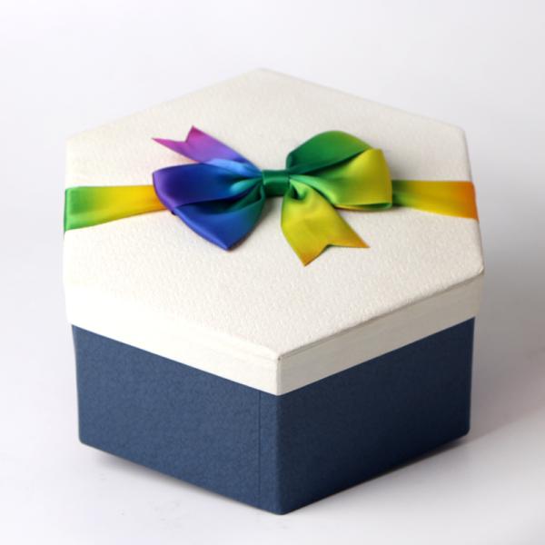 Gift Packaging Elastic Ribbon Bow with Pre-Tied Loop and Rainbow Pattern