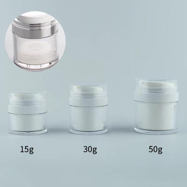 Customized Plastic Acrylic Airless Jar with PP Material and Silkscreen Print for Cosmetic Lotion and Face Cream