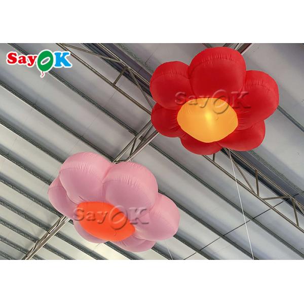 Custom 1.5m 2m 190T Artificial Inflatable Lighting Flower
