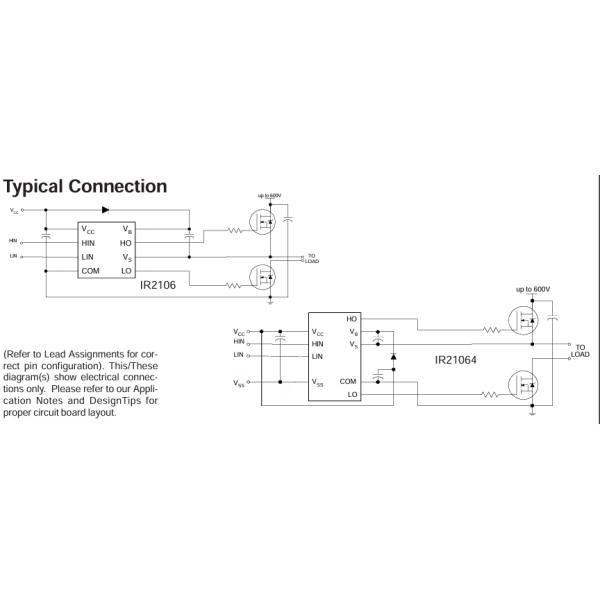 IR2106STRPBF 600V Half-Bridge Driver 200mA Output Fast Switching UVLO, Low Propagation Delay SOIC-8 Ideal for Motor Drives and Inverters
