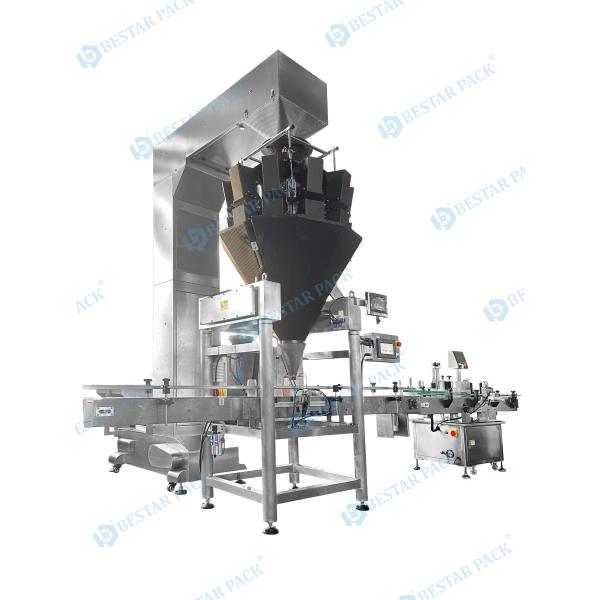 Automatic weighing filling and labeling machine for gummy candy