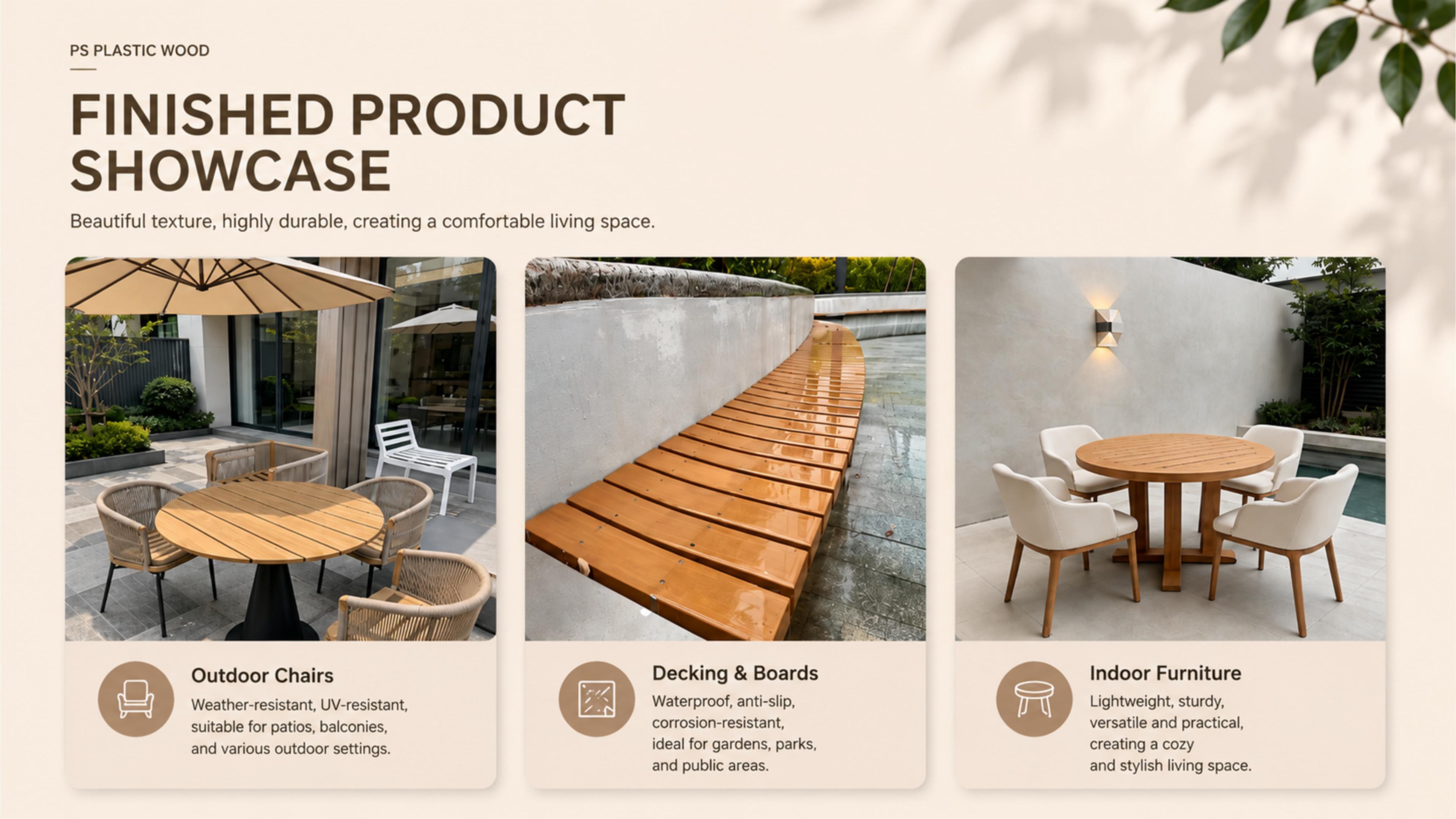 Termite Proof Splinter-Free Plastic Lumber Board with Smooth Surface for School Park Public Bench Seating