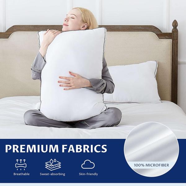 Fluffy Down Alternative Queen Size Pillows Microfiber Shell Allergy Friendly 0.5-1 Kg