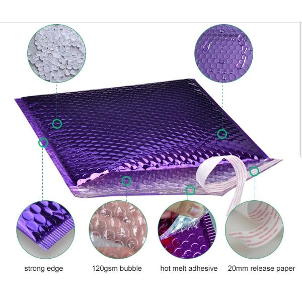 Customized Color Metallic Bubble Mailer With Moisture Proof Function