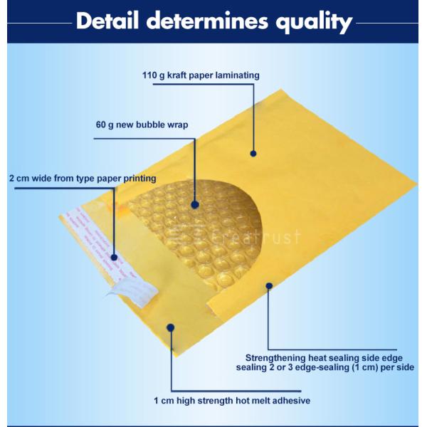 GDCX Biodegradable Shipping Padded Envelopes Custom Mailing Packaging Compostable Kraft Bubble Mailer Bags
