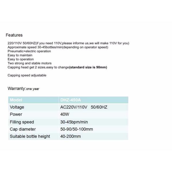 Auto Feeding Capping Machine for Glass Bottles and Jars 20 KG Capacity CE Certified