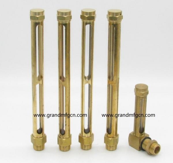 custom male NPT thread 3/4" natural brass oil sight glass level gauge for oil level checing quartz glass tube ODM OEM