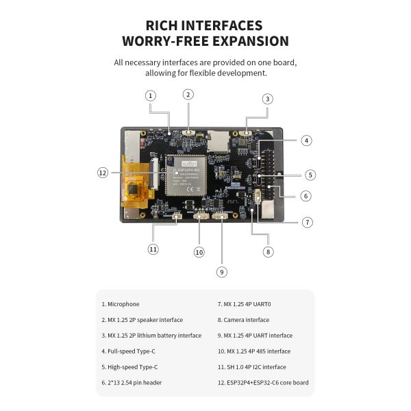 4.3 Inch ESP32 Display Module with 16.7M Color Display and Operating Temperature -20℃~70℃