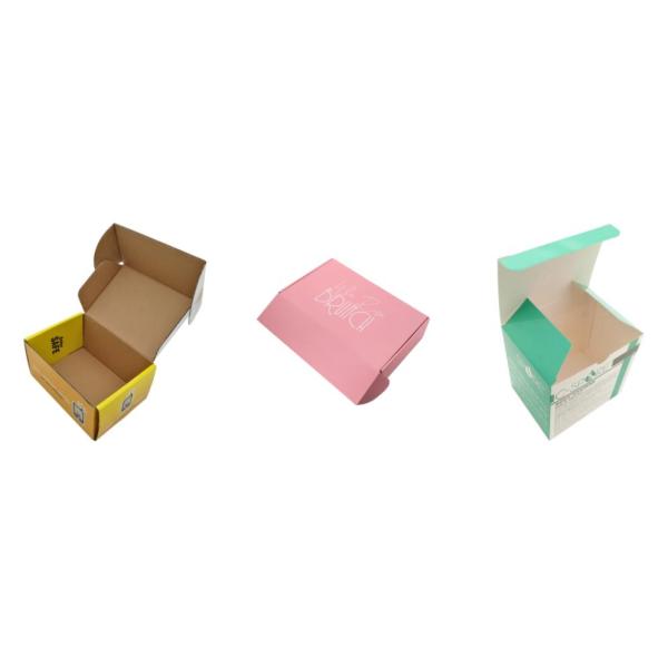 157g Varnish Debossed Colored Packaging Boxes Cardboard Corrugated CMYK CDR