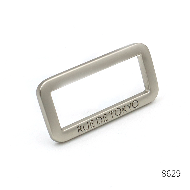 32mm Custom engraving brand logo metal rectangular buckle for bag strap