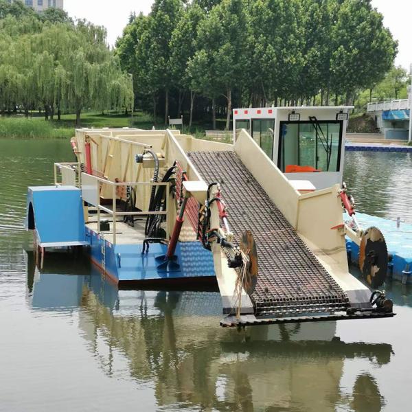 Automatic Lake Weed Cutter Machine River Weed Cleaning Machine With Walking Style Paddle Wheel