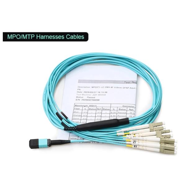 MTP / MPO-LC Sm Optical Fiber Patch Cable Round Cable Fanout 2.0mm