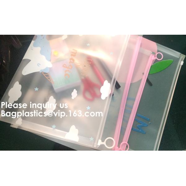 Waterproof Clear Plastic File Document File Bag For Bill Invoice Note File,Zip Plastic EVA Bags Blank Packaging Pouch