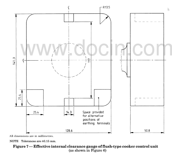 BS4177- Effective Internal Clearance Gauge Of Flush Type Cooker Control Unit