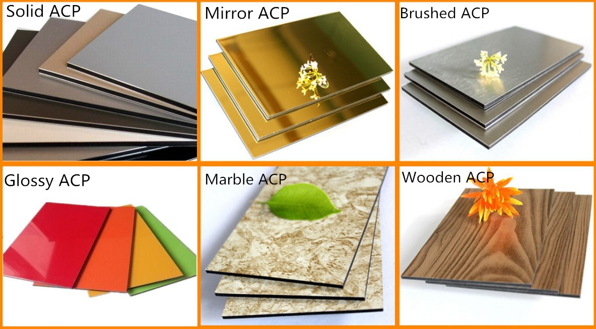 Antibacterial Orange Pvdf Antiscratch Acp Cladding 8x4 Aluminium Composite Sheet Acp Sheet Exterior Alu Thick 0.4cm