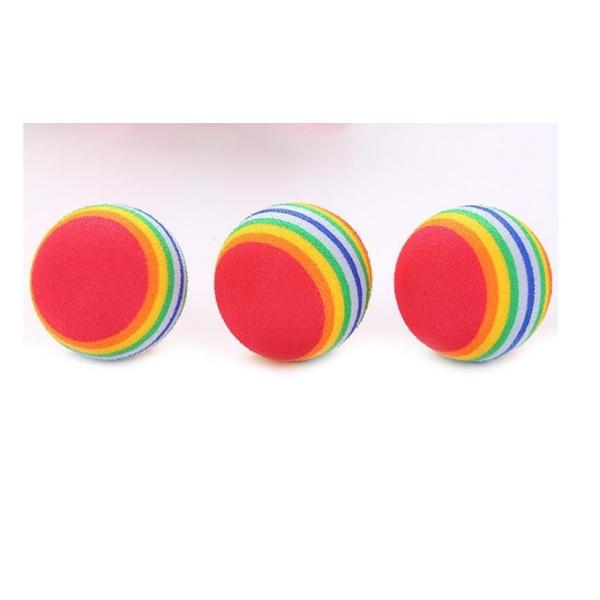 Interactive Elastic Material Rainbow Ball Pets Toy Silently Teasing Cats