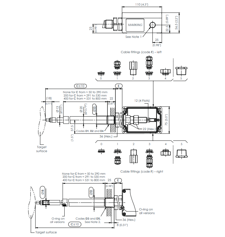PA151 adapter installation diagram showing external mounting configuration