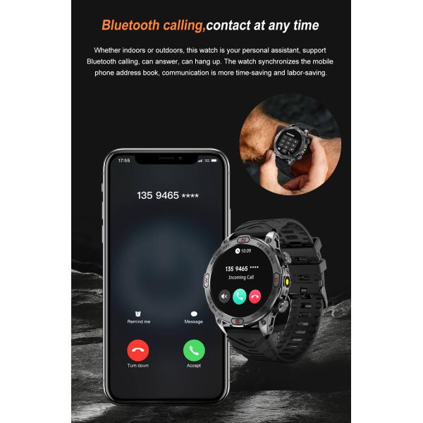 Round Shape Smart Watch with Vibration Intensity Selection Time Format Weather Forecast and Music Control