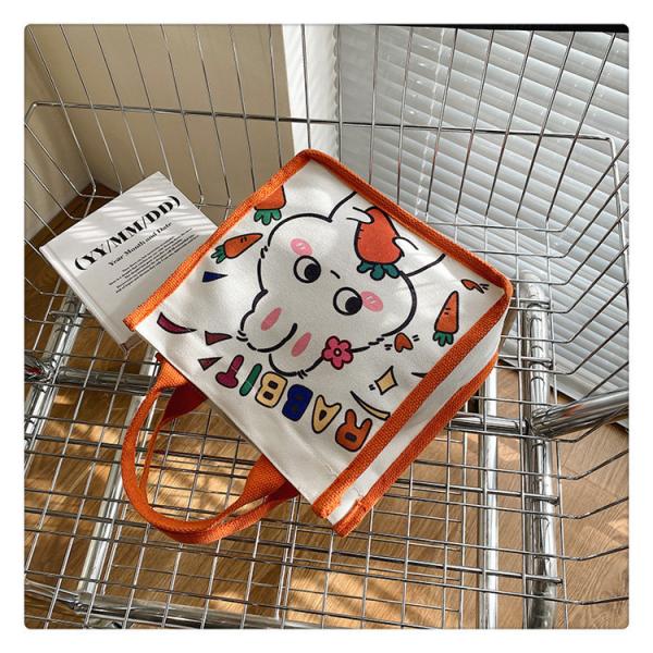Winnie The Pooh Rubber Stamp Shopping Bag Kiki Titi Cartoon Shoulder Canvas Ladies
