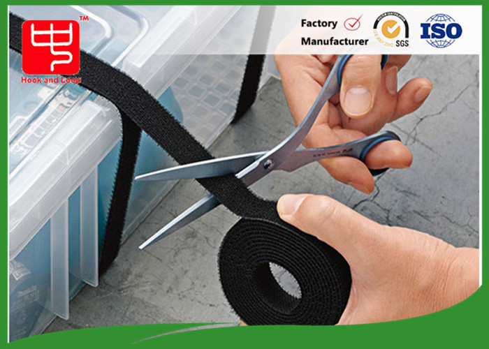 gripping hook & loop cable ties in black , Silk printing