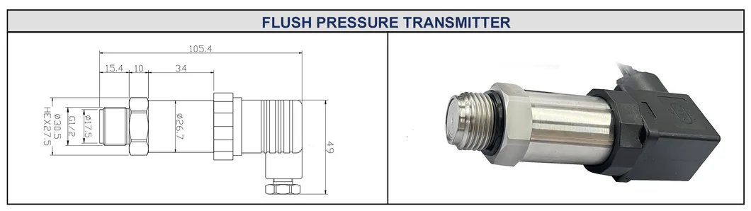 Flat Film Hygienic Pressure Transmitter Sensor