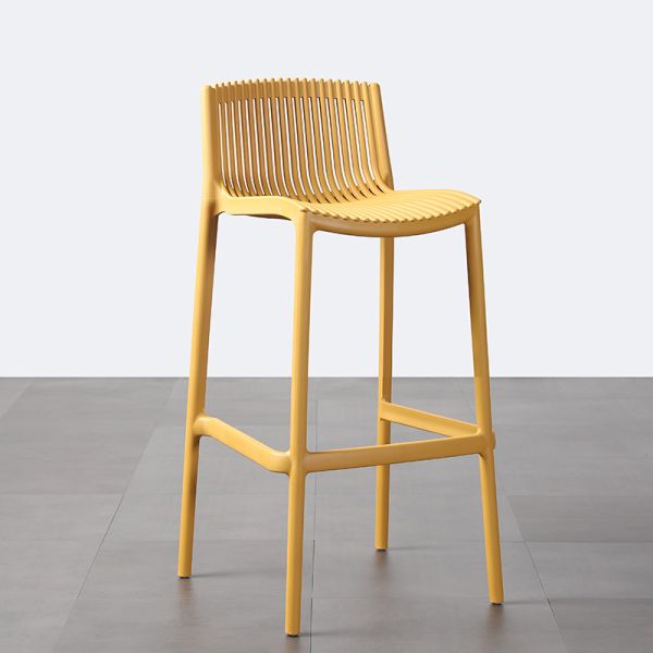 Modern Design Stackable Lightweight Restaurant Chairs Counter Height Backrest Chair PP Bar Stools for Balcony Backyard Outdoor