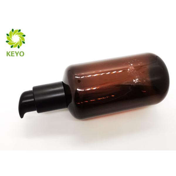 Cylindrical Amber Empty Plastic Pump Bottles 5 OZ For Shampoo And Conditioner