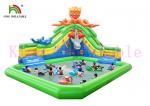 Colorful Sea Animal Theme Durable PVC Blow Up Water Park With Slide / Pool /