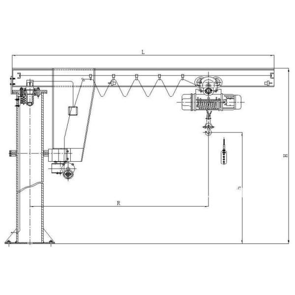 Yuantai 5 ton slewing jib crane fix-column type workstation cranes
