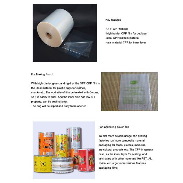 Custom Logo Plastic Packaging Wrap Roll Transparent Laminating For Tissue / Food