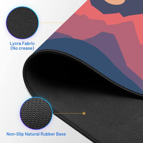 Popular Pattern Gaming Mouse Pad with Rubber Base and Smooth Polyester Fabric Surface