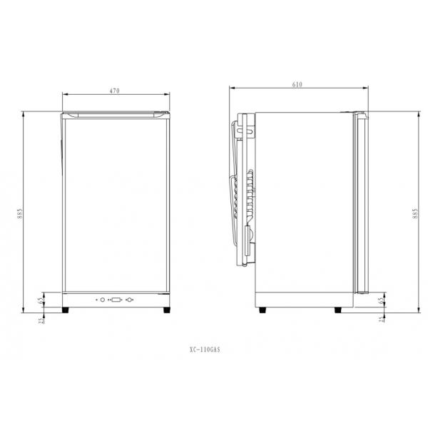 Portable Silent Low Power Static Cooling Kerosene Powered Refrigerator , 110L Absorption Type Refrigerator
