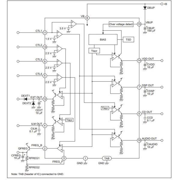 HA13173AH Integrated Circuit Chip Multiple Voltage Regulator for Car Audio